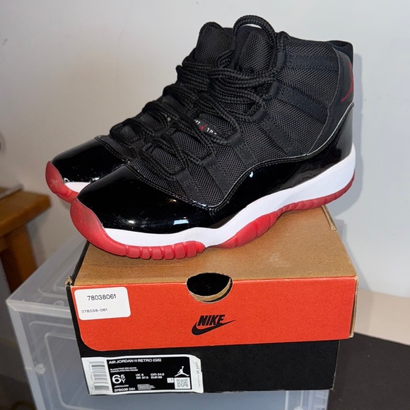 Nike Other - Nike Kids Air Jordan 11 Retro Black and Red Shoes 6.5Y